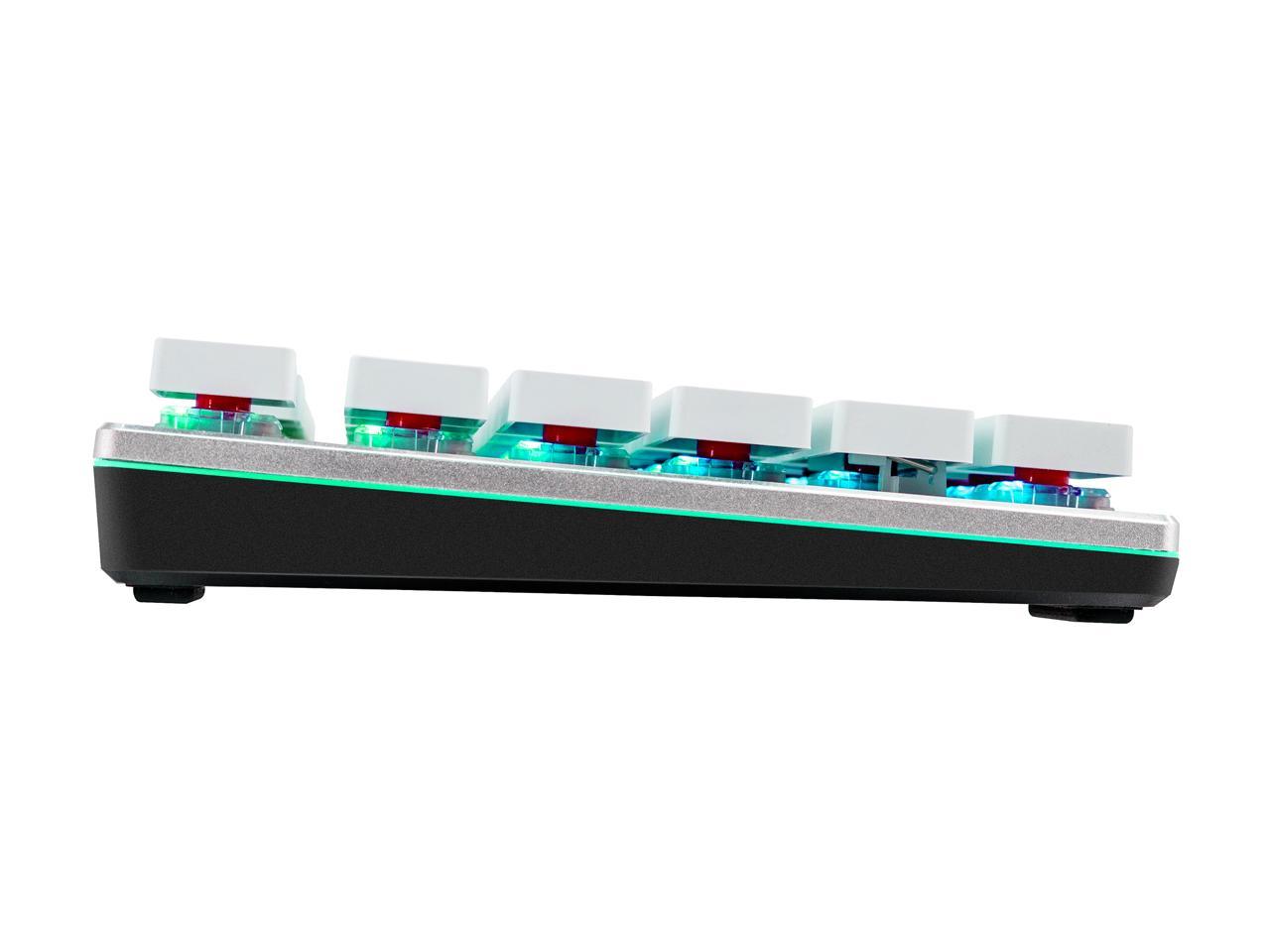 Cooler Master SK650 White Limited Edition Mechanical Keyboard with Cherry MX Low Profile RGB Switches in Brushed Aluminum Design