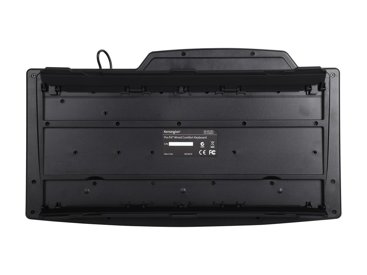 Kensington K72402US Black USB Wired Ergonomic Pro Fit Comfort Keyboard