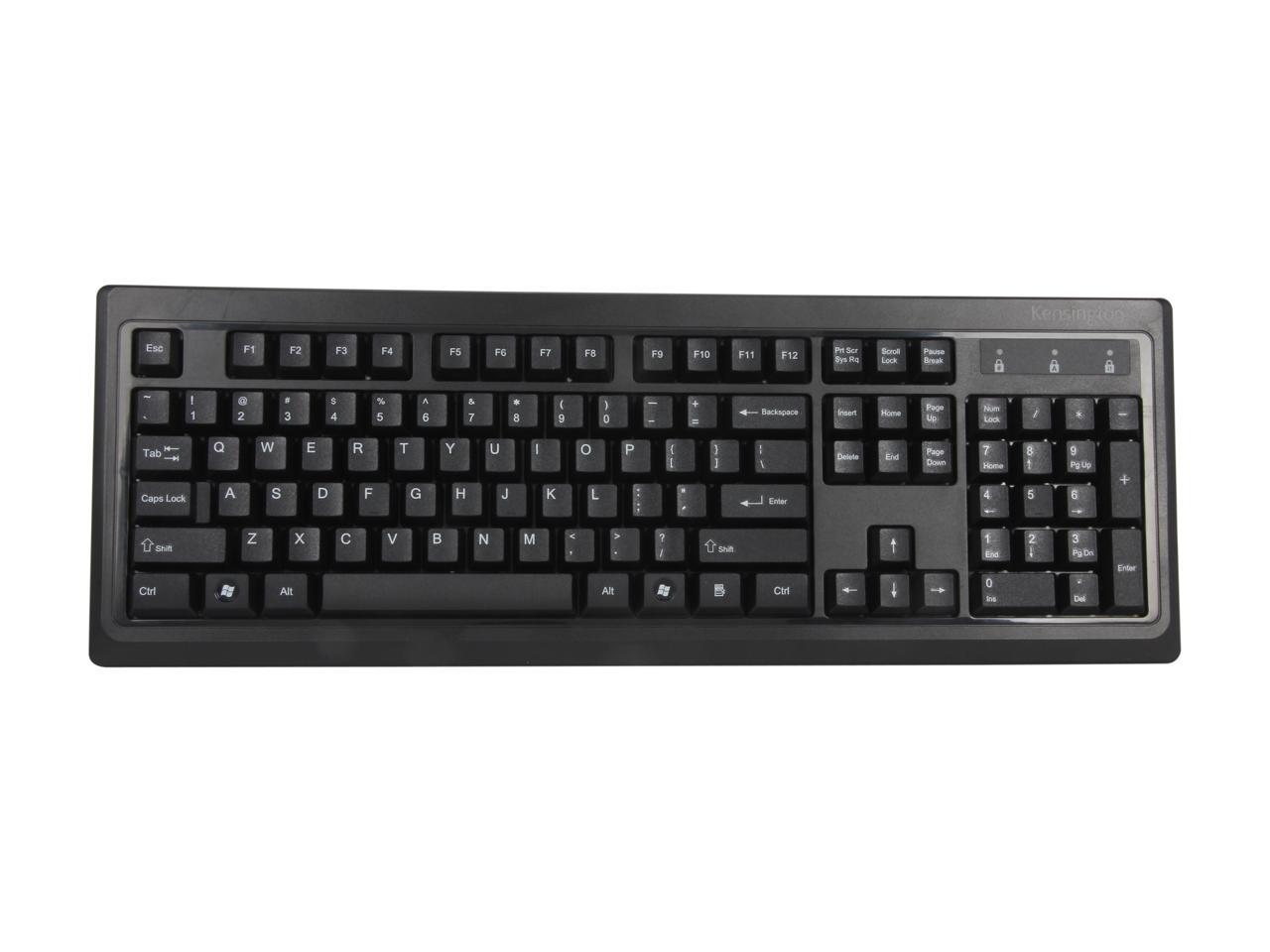 Kensington K72436AM Black 104 Normal Keys USB Wired Standard Keyboard for Life Desktop Set