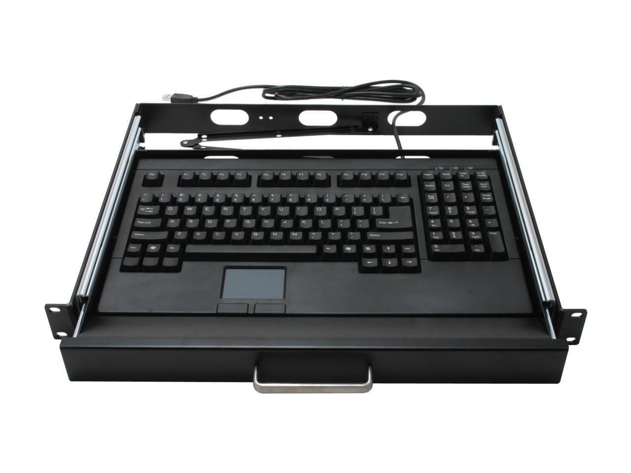 Adesso ACK-730UB-MRP 1U 19.00" Rackmount drawer with USB Touchpad Keyobard(Black)