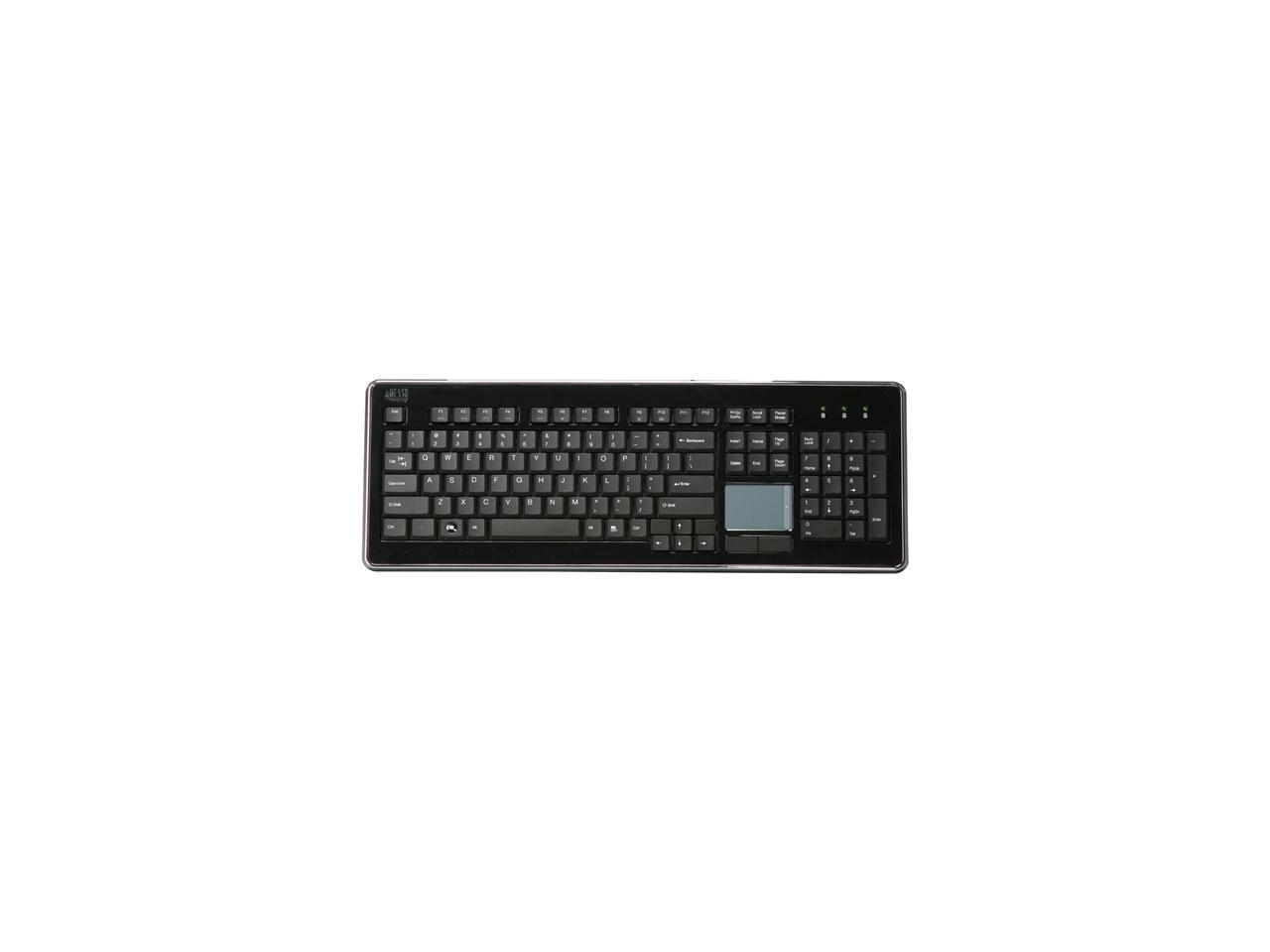 Adesso AKB-440UB SlimTouch USB Full size Touchpad keyboard (glazing black color)