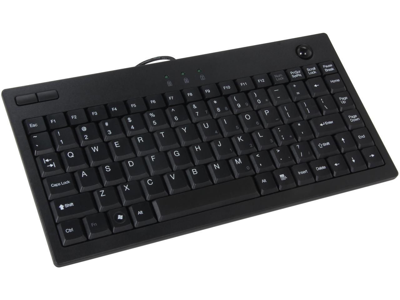 Adesso AKB-310UB Mini USB Keyboard built-in Optical Trackball (Black)