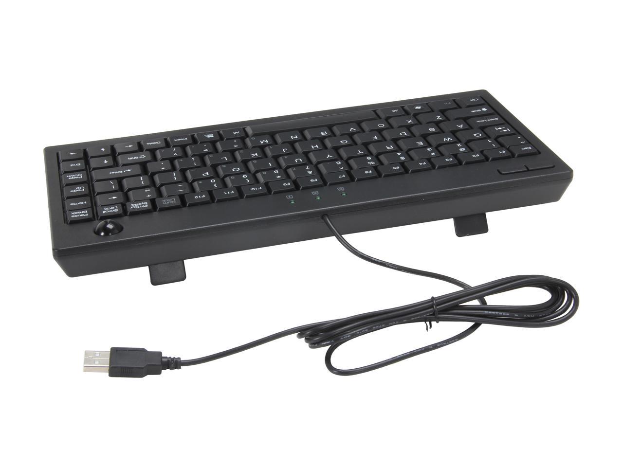 Adesso AKB-310UB Mini USB Keyboard built-in Optical Trackball (Black)