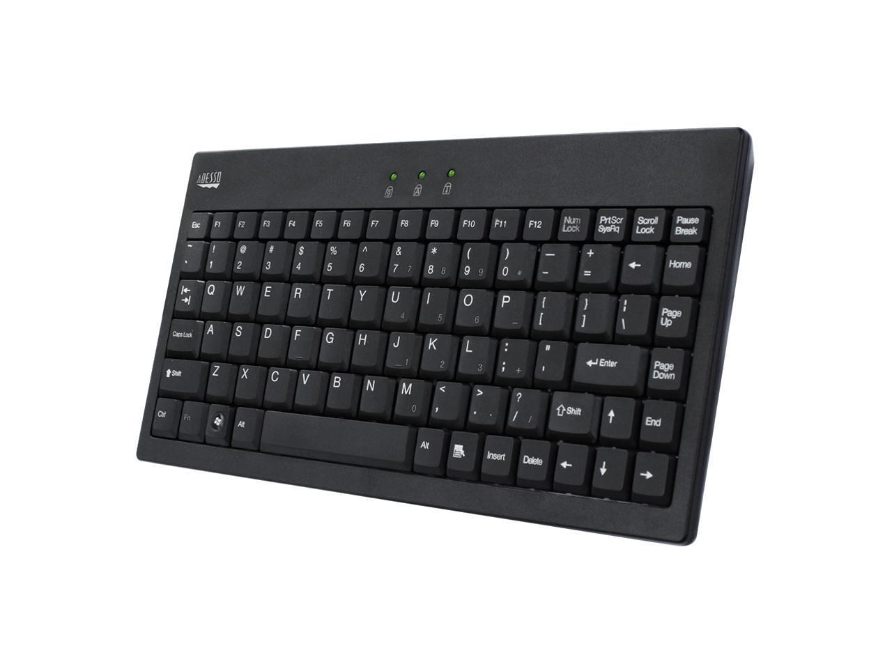 Adesso AKB-110B EasyTouch mini USB Keyboard with PS/2 Adapter (Black)