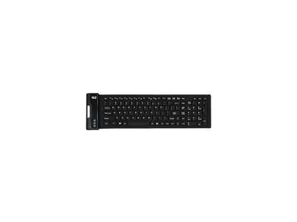 Adesso AKB-222UB USB Antimicrobial Foldable water proof 108-key compact size keyboard, 0.43" x 15.00" x 4.82" (Black)