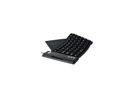 Adesso AKB-222UB USB Antimicrobial Foldable water proof 108-key compact size keyboard, 0.43" x 15.00" x 4.82" (Black)