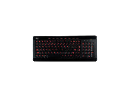 Adesso AKB-120EB SlimTouch 3 RGB colors illuminated compact size USB keyboard with multimedia hot keys, 2X large print keycap