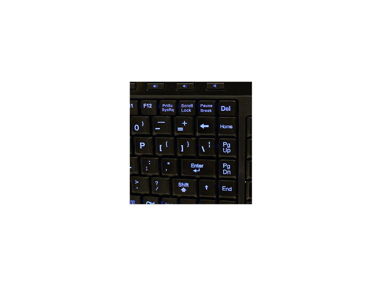 Adesso AKB-120EB SlimTouch 3 RGB colors illuminated compact size USB keyboard with multimedia hot keys, 2X large print keycap