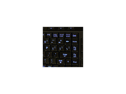 Adesso AKB-120EB SlimTouch 3 RGB colors illuminated compact size USB keyboard with multimedia hot keys, 2X large print keycap