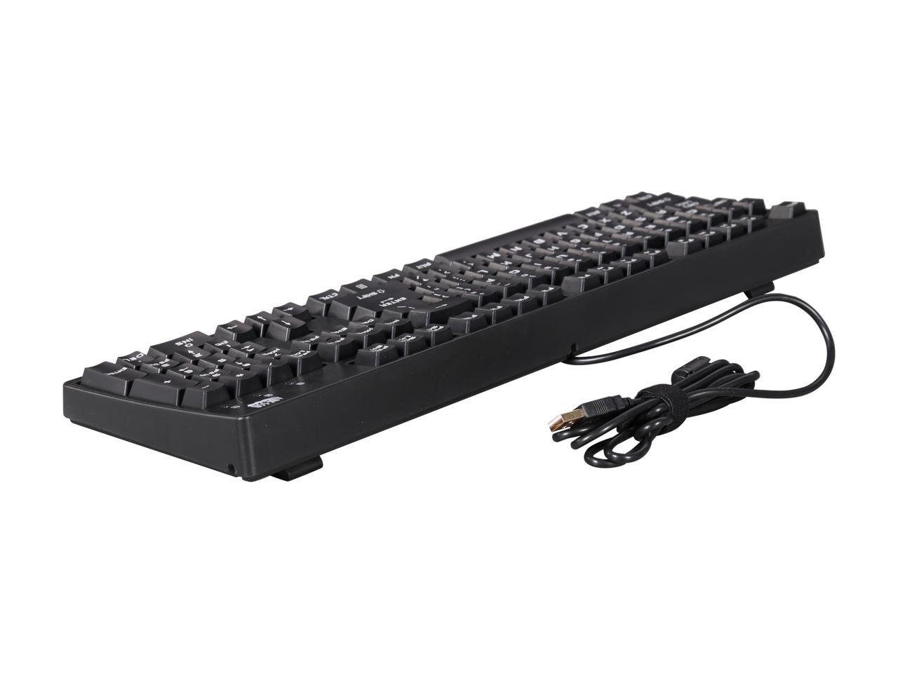 Adesso AKB-635UB EasyTouch full size Mechanical USB POS keyboard, N-key rollover adjustable USB cable, 50 million keystrokes