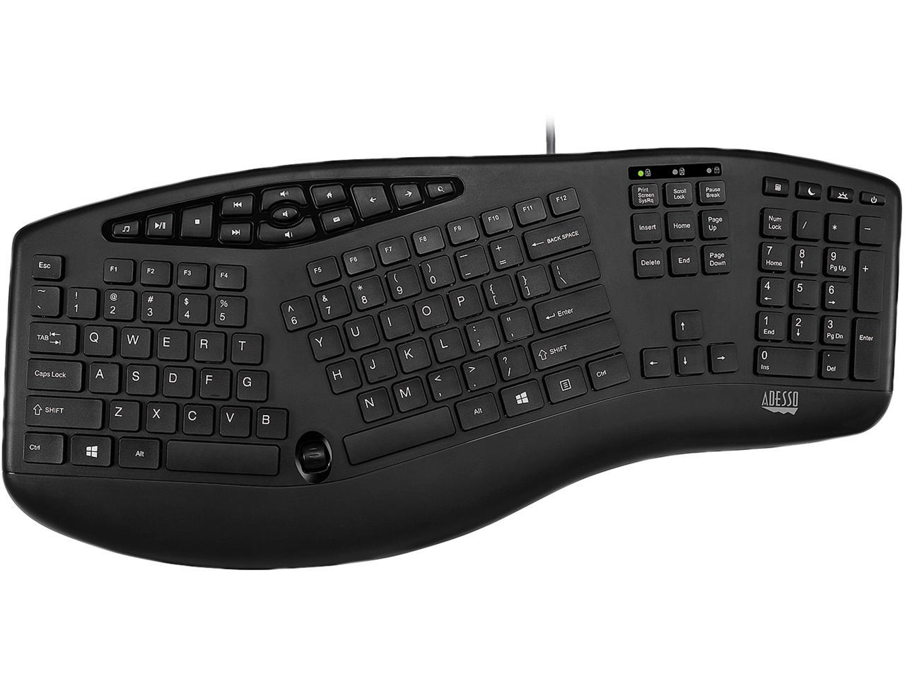 ADESSO AKB-160UB TruForm Media 160 - Ergonomic Desktop Keyboard