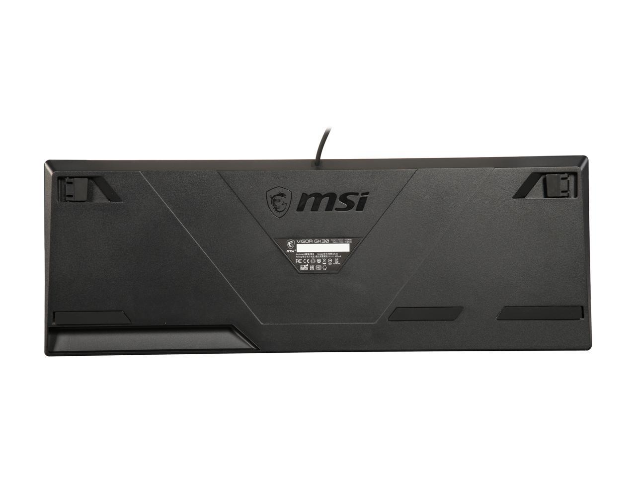 MSI Vigor GK30 USB Wired Gaming Keyboard with RGB Backlight and Water Repellent