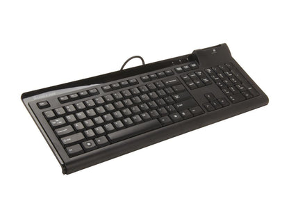IOGEAR Smart Card Reader Keyboard (TAA Compliant) GKBSR201TAA Black 104 Normal Keys USB Wired Standard Keyboard