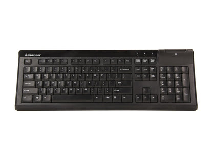 IOGEAR Smart Card Reader Keyboard (TAA Compliant) GKBSR201TAA Black 104 Normal Keys USB Wired Standard Keyboard