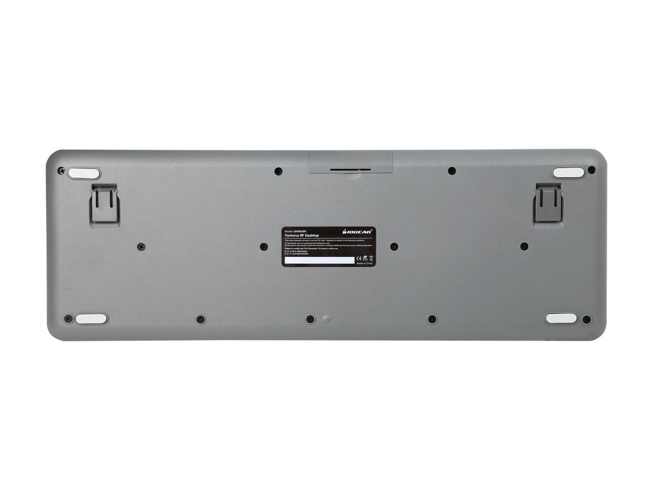 IOGEAR Tacturus RF Desktop GKM558R Black USB 2.0 Wireless Slim Keyboard and Touch Mouse Combo