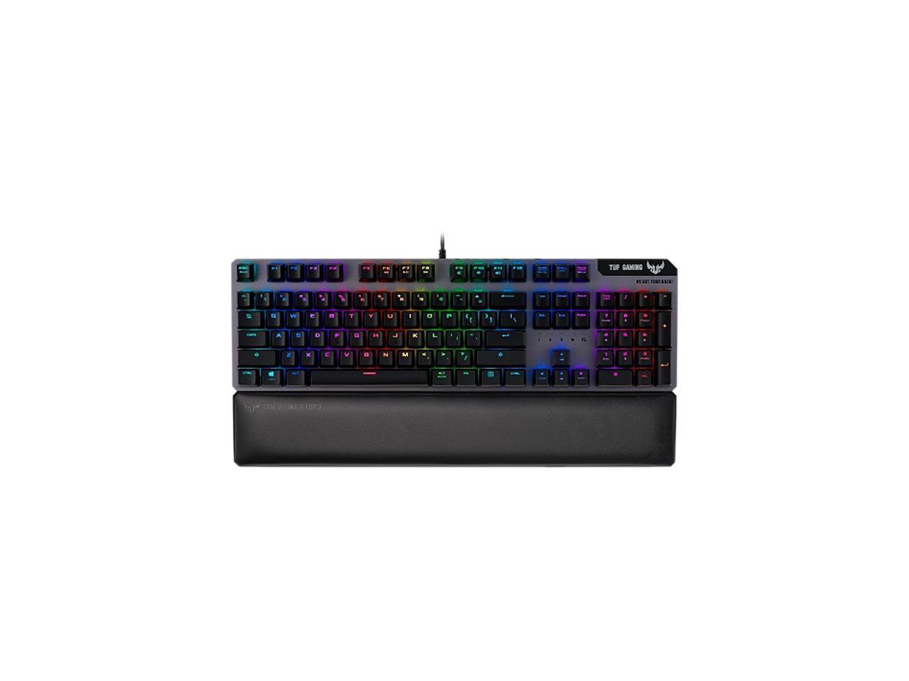 ASUS TUF Gaming K7 Optical-mech Gaming Keyboard with Linear Switch, Detachable Wrist Rest, IP56 Waterproof Standard and Aura Sync RGB Lighting