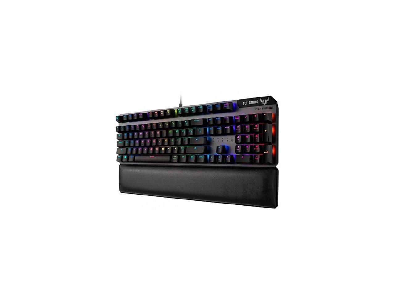ASUS TUF Gaming K7 Optical-mech Gaming Keyboard with Linear Switch, Detachable Wrist Rest, IP56 Waterproof Standard and Aura Sync RGB Lighting