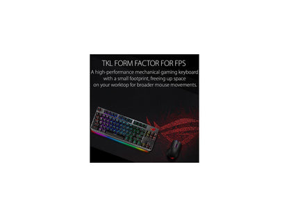 ASUS ROG Strix Scope TKL Wired Mechanical RGB Gaming Keyboard for FPS Games, Cherry MX Brown Switches, Aluminum Frame, Aura Sync Lighting