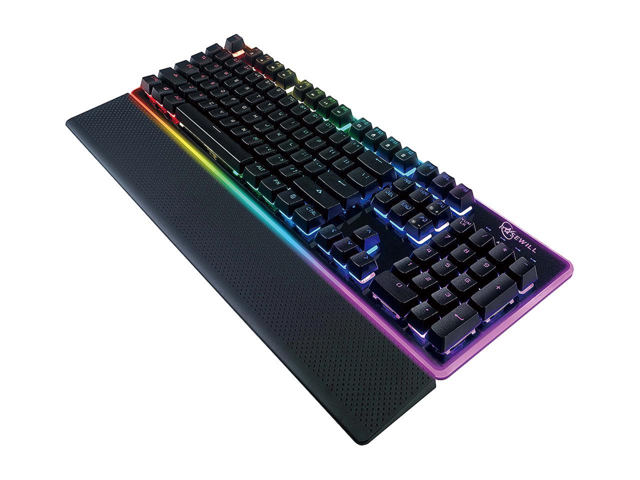 ROSEWILL NEON K51 - Hybrid Mechanical RGB Gaming Keyboard / Multicolor Backlit Keyboard (Black)