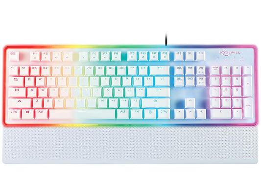 Rosewill NEON K51 - Hybrid Mechanical RGB Gaming Keyboard / Multicolor Backlit Keyboard (White)