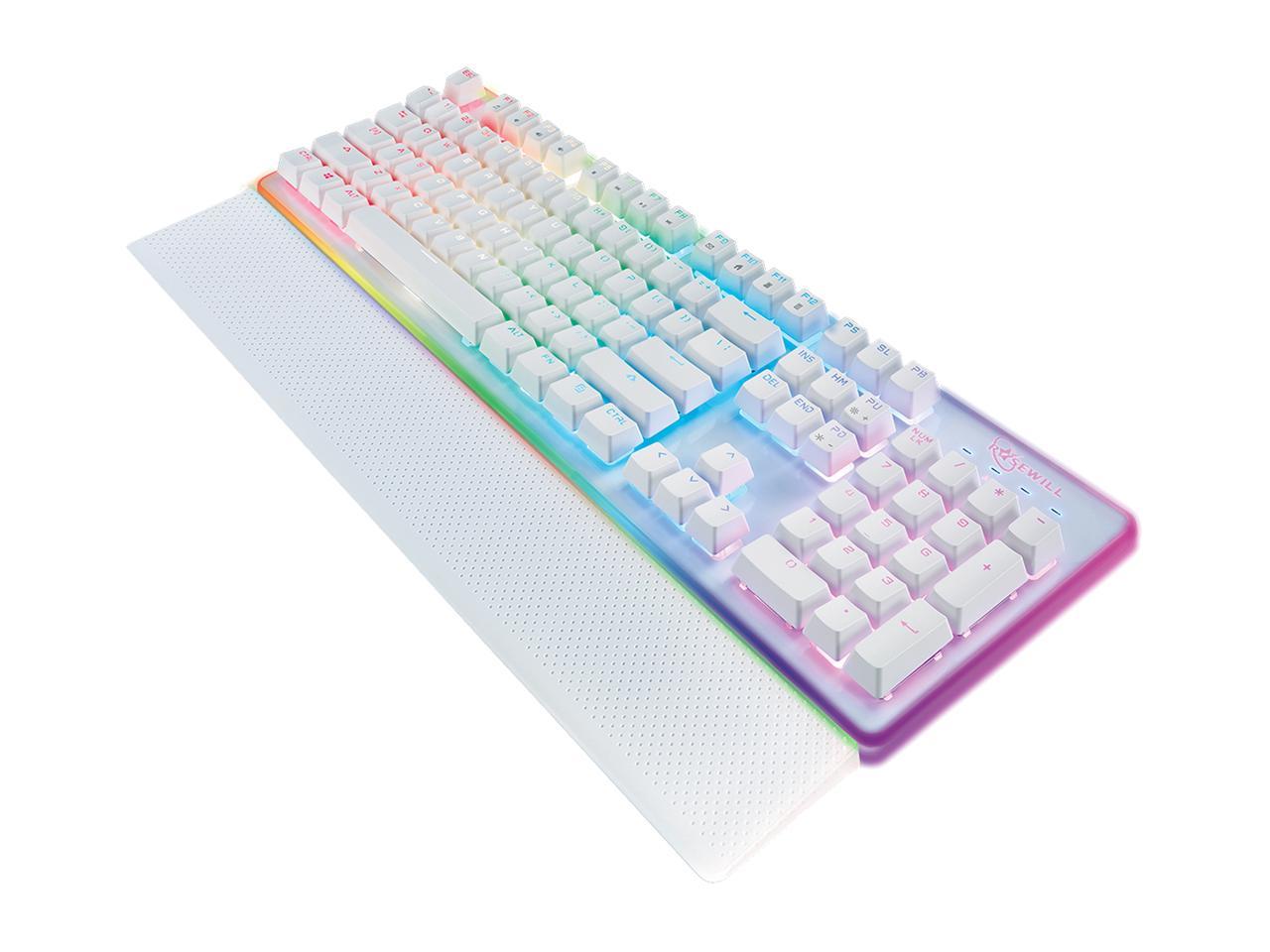 Rosewill NEON K51 - Hybrid Mechanical RGB Gaming Keyboard / Multicolor Backlit Keyboard (White)
