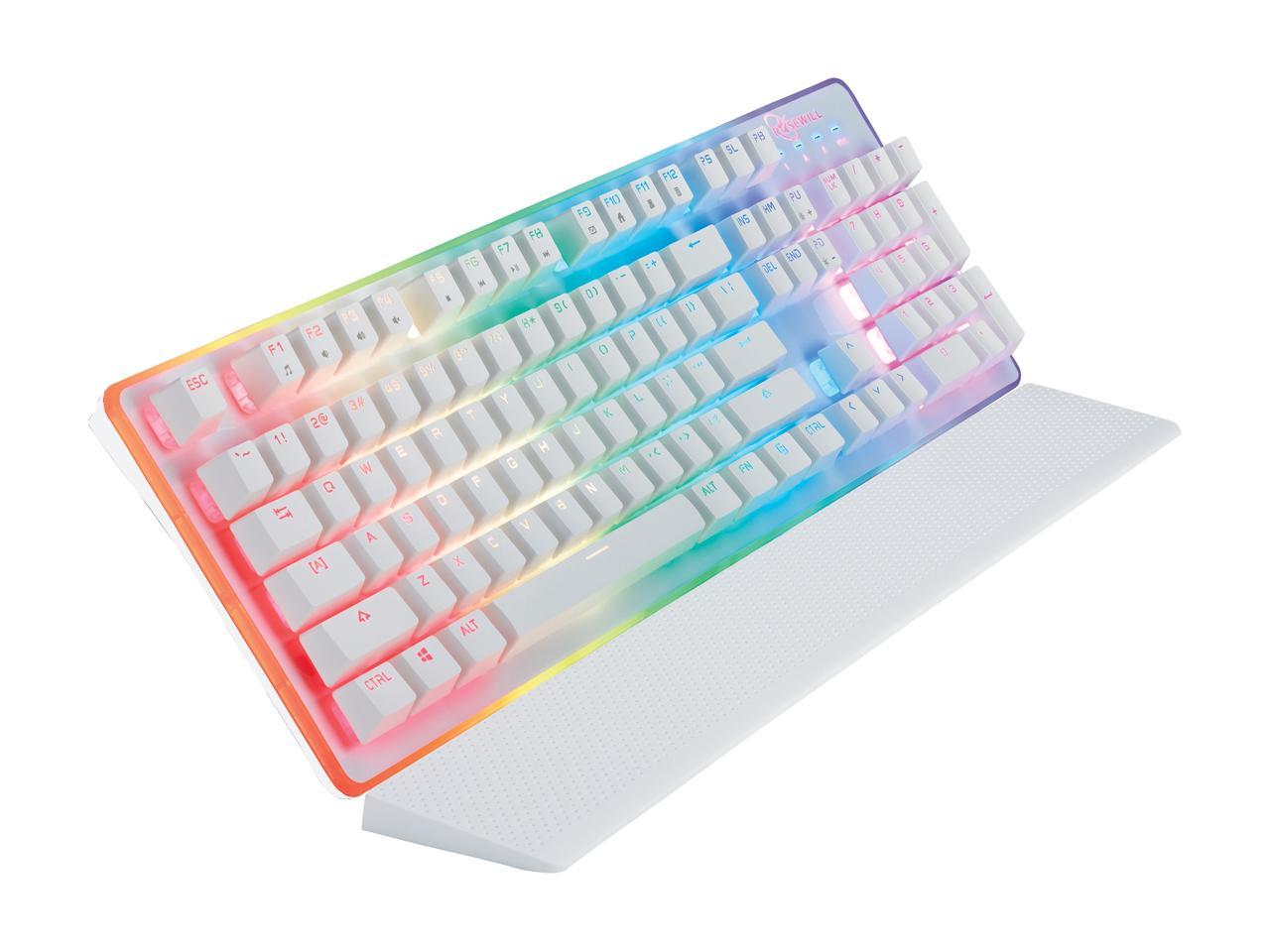 Rosewill NEON K51 - Hybrid Mechanical RGB Gaming Keyboard / Multicolor Backlit Keyboard (White)