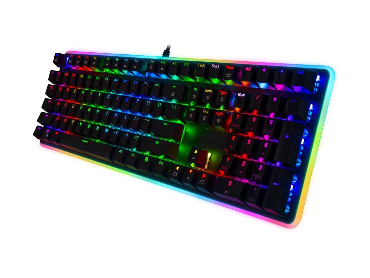 Rosewill Mechanical Gaming Keyboard, 22 RGB Backlit Modes, Brown Switches - NEON K81 BR