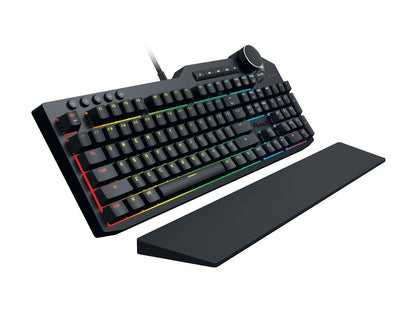 Rosewill Mechanical Gaming Keyboard, 15 RGB Backlit Modes, 2-Port USB Passthrough, Media Keys and Multifunctional Volume Dial, Blue Switches - NEON K90 RGB