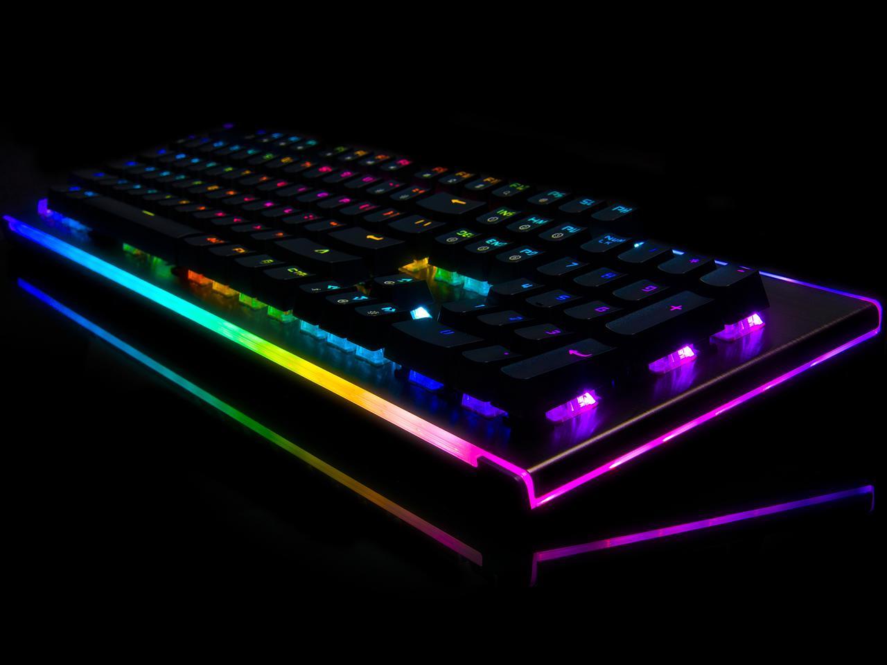 Rosewill Mechanical Gaming Keyboard, 19 RGB Backlit Modes, Dynamic Customizable Rim Backlights, Brown Switches - NEON K75 V2 BR