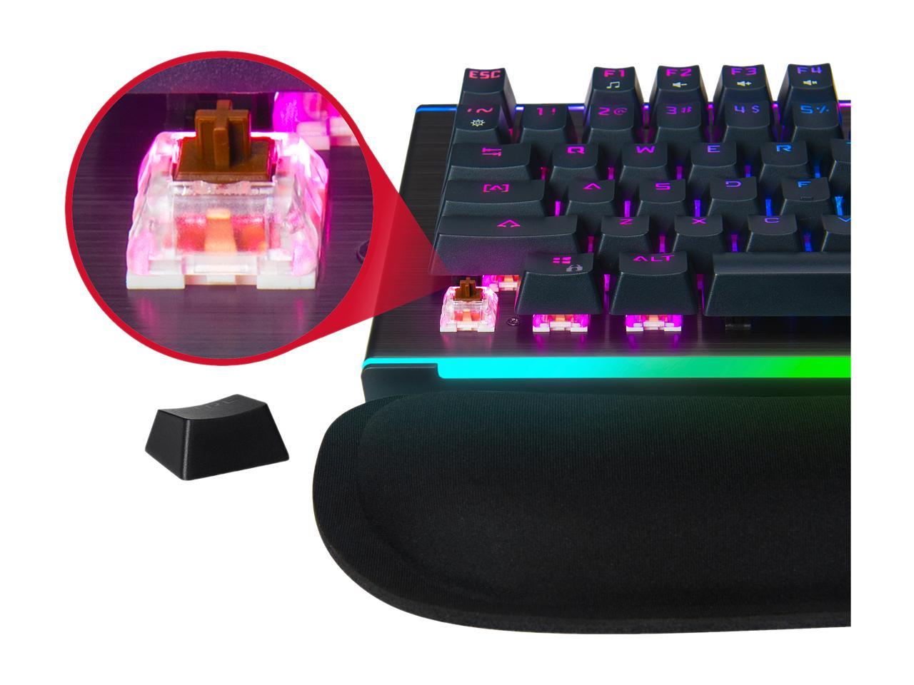 Rosewill Mechanical Gaming Keyboard, 19 RGB Backlit Modes, Dynamic Customizable Rim Backlights, Brown Switches - NEON K75 V2 BR