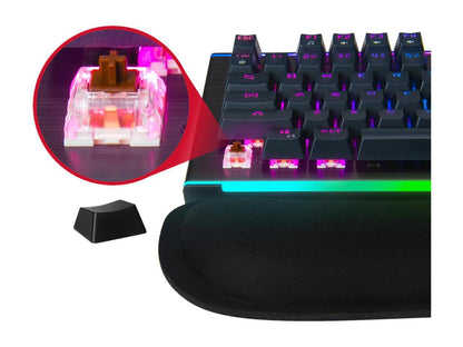 Rosewill Mechanical Gaming Keyboard, 19 RGB Backlit Modes, Dynamic Customizable Rim Backlights, Brown Switches - NEON K75 V2 BR
