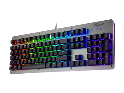 Rosewill NEON K52 RGB Waterproof Membrane Mechanical Gaming Keyboard, 19-Key Anti-Ghosting, 12 Multimedia Hotkeys, 8 LED Backlit Modes, Spill-Proof Dust-Proof Aluminum Plate