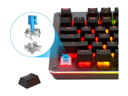 Rosewill NEON K52 RGB Waterproof Membrane Mechanical Gaming Keyboard, 19-Key Anti-Ghosting, 12 Multimedia Hotkeys, 8 LED Backlit Modes, Spill-Proof Dust-Proof Aluminum Plate