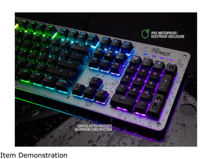 Rosewill NEON K52 RGB Waterproof Membrane Mechanical Gaming Keyboard, 19-Key Anti-Ghosting, 12 Multimedia Hotkeys, 8 LED Backlit Modes, Spill-Proof Dust-Proof Aluminum Plate