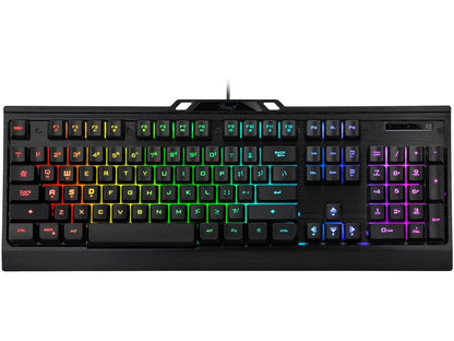 Rosewill NEON K54 RGB Membrane Gaming Keyboard, 19-Key Anti-Ghosting, WASD and Arrow Keys Exchange, 8 Multimedia Hotkeys, 9 LED Backlit Modes, Slim Profile Floating Keycaps