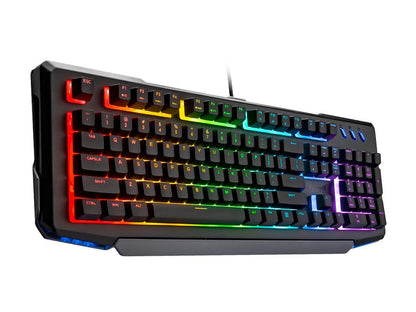 Rosewill NEON K42 RGB Membrane Mechanical Gaming Keyboard, 26-Key Anti-Ghosting, 6 Multimedia Hotkeys, 8 LED Backlit Modes