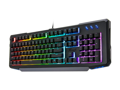 Rosewill NEON K42 RGB Membrane Mechanical Gaming Keyboard, 26-Key Anti-Ghosting, 6 Multimedia Hotkeys, 8 LED Backlit Modes