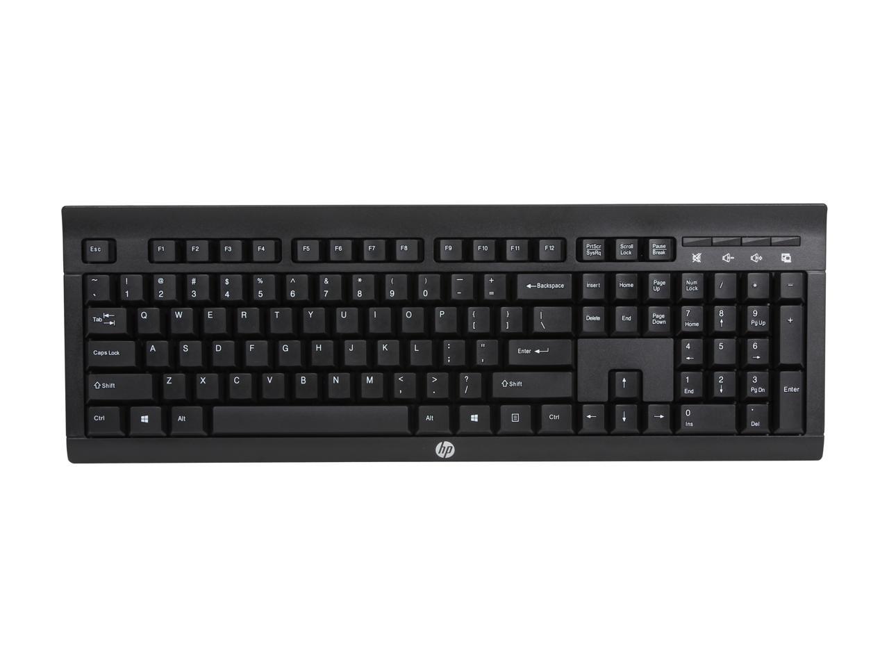 HP K2500 E5E77AA#ABA Black USB RF Wireless Standard Keyboard