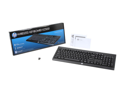 HP K2500 E5E77AA#ABA Black USB RF Wireless Standard Keyboard