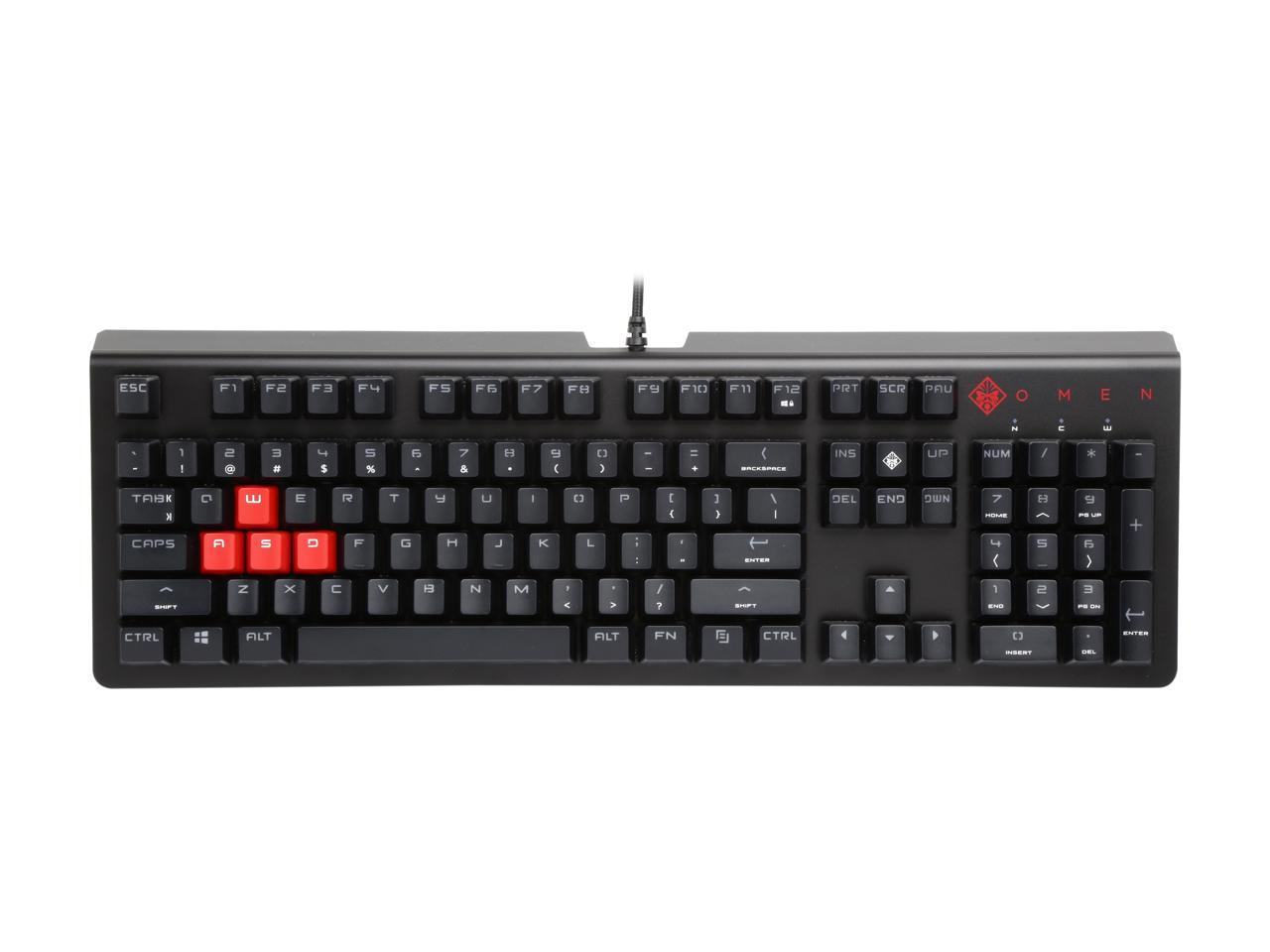 OMEN by HP Keyboard 1100 Mechanical Gaming Keyboard with Blue Switches, Red Backlit LED