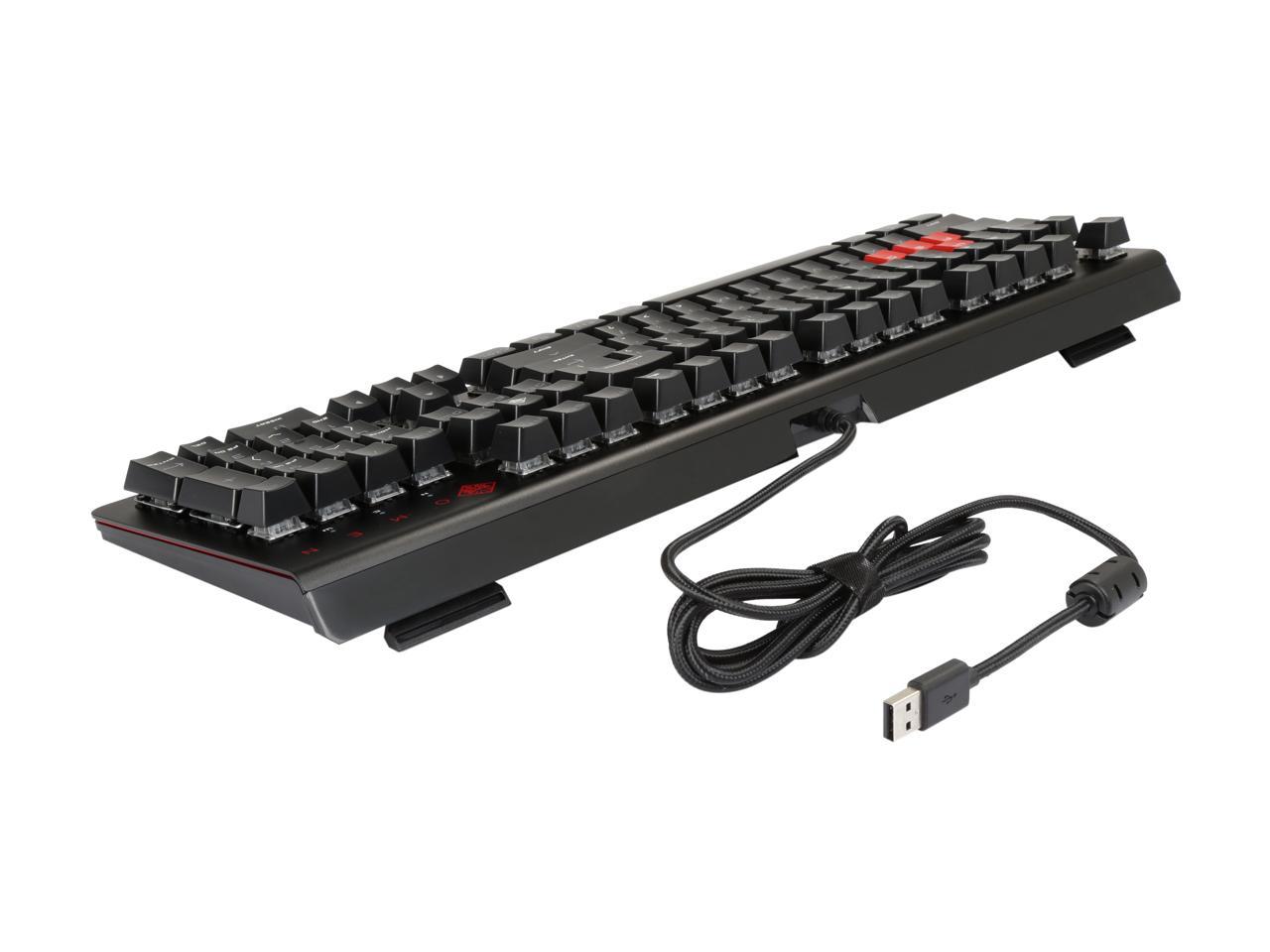 OMEN by HP Keyboard 1100 Mechanical Gaming Keyboard with Blue Switches, Red Backlit LED
