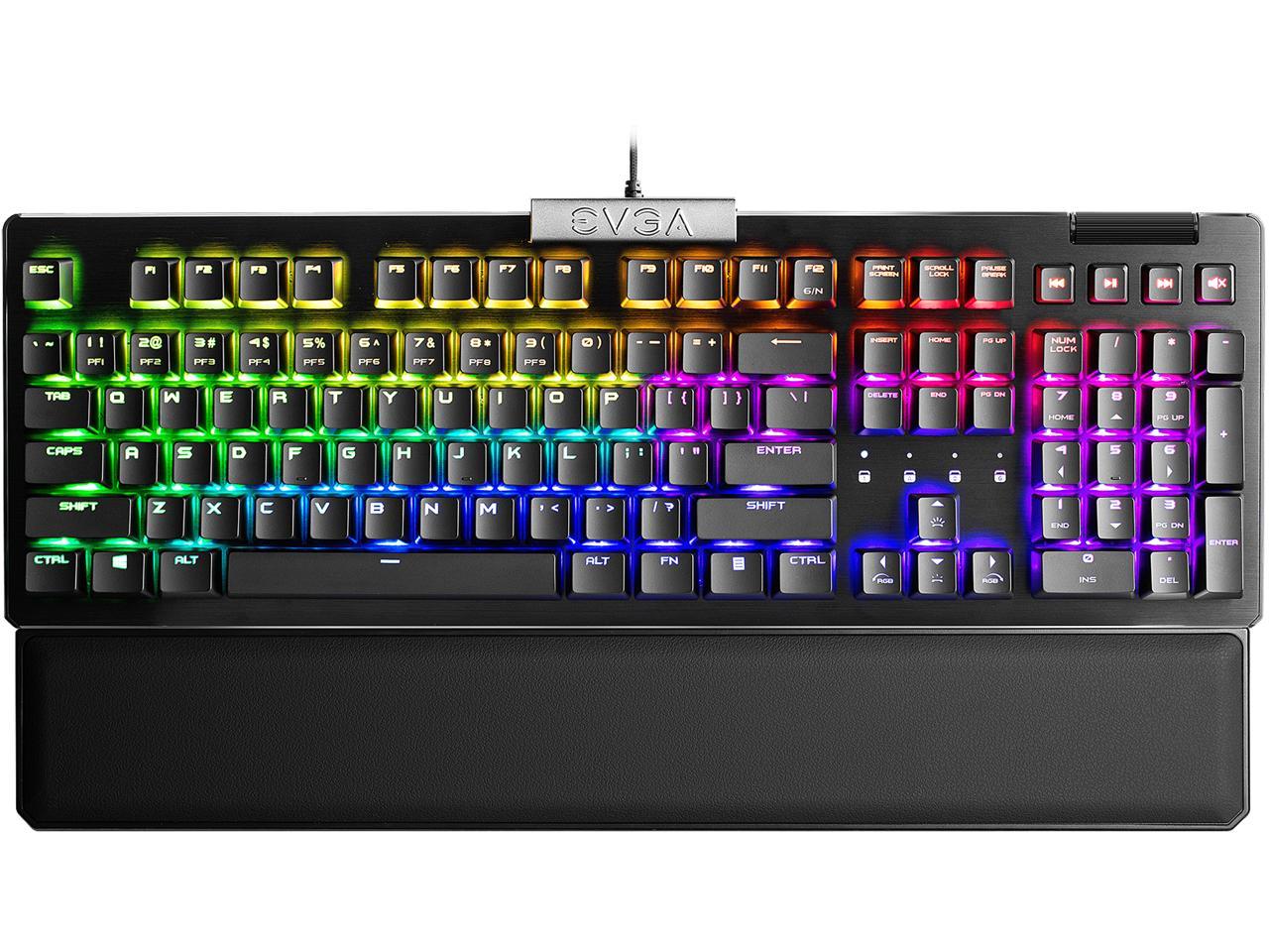 EVGA Z15 RGB Mechanical Gaming Keyboard, Clicky Switch, RGB Backlit LED, Hot Swappable Kailh Speed Bronze Switches 822-W1-15US-KR
