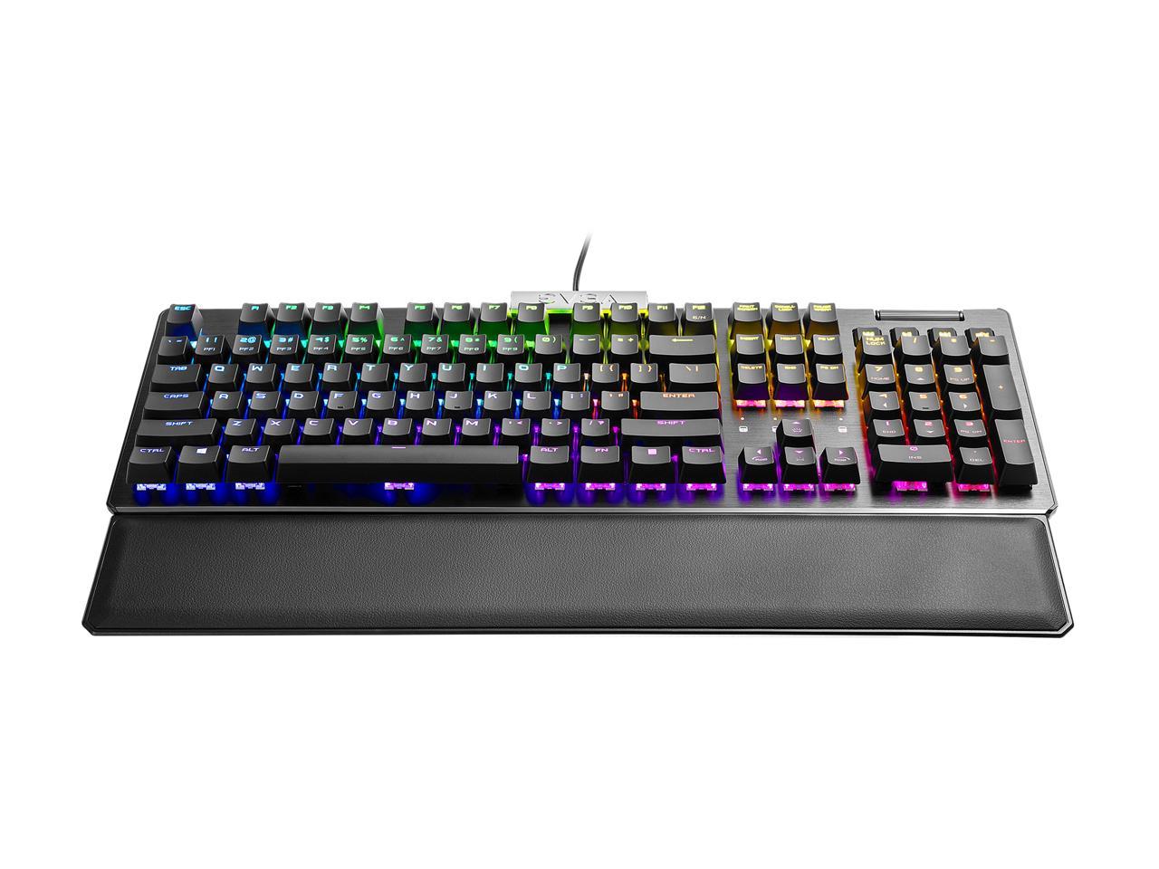 EVGA Z15 RGB Mechanical Gaming Keyboard, Clicky Switch, RGB Backlit LED, Hot Swappable Kailh Speed Bronze Switches 822-W1-15US-KR