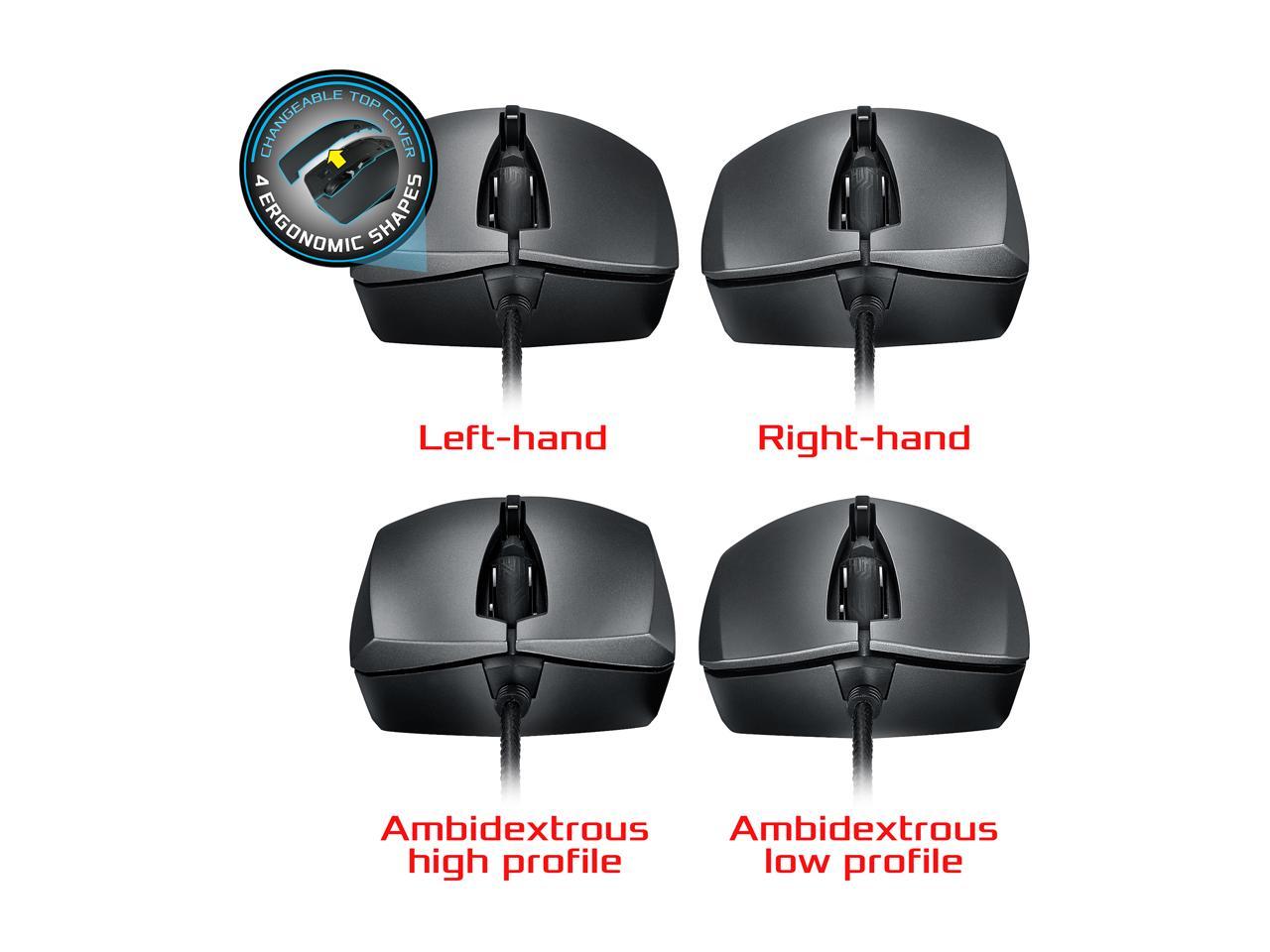 ASUS ROG Strix Evolve Aura RGB USB Wired Optical Ergonomic Ambidextrous Gaming Mouse (7200 DPI)