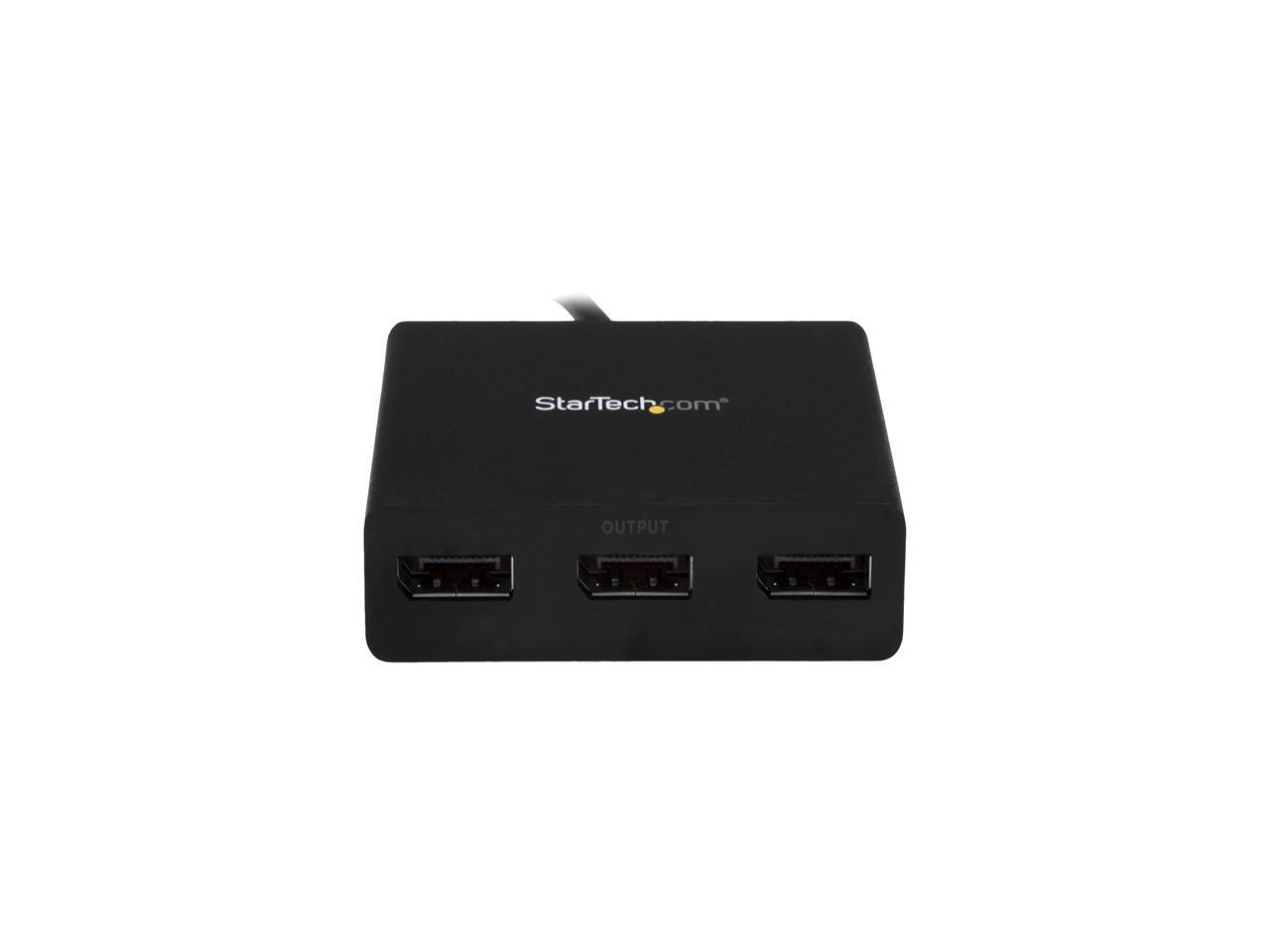 StarTech.com MSTCDP123DP 3-Port USB-C to DisplayPort MST Hub - 4K 30Hz - Multi-Monitor Video Splitter - Thunderbolt 3 Compatible (MSTCDP123DP)