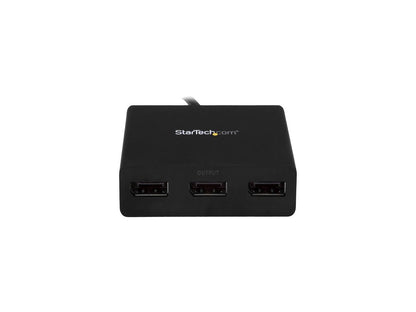 StarTech.com MSTCDP123DP 3-Port USB-C to DisplayPort MST Hub - 4K 30Hz - Multi-Monitor Video Splitter - Thunderbolt 3 Compatible (MSTCDP123DP)