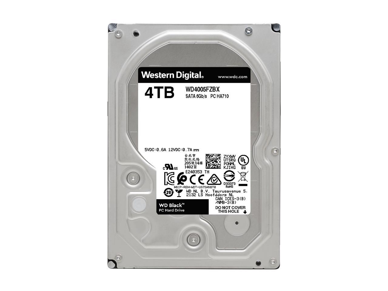 WD Black 4TB Performance Desktop Hard Disk Drive - 7200 RPM SATA 6Gb/s 256MB Cache 3.5 Inch - WD4005FZBX