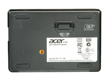 Acer C120 Black DLP Projector, 1280 x 800, 1000:1, 100 ANSI Lumens, USB 3.0 Input