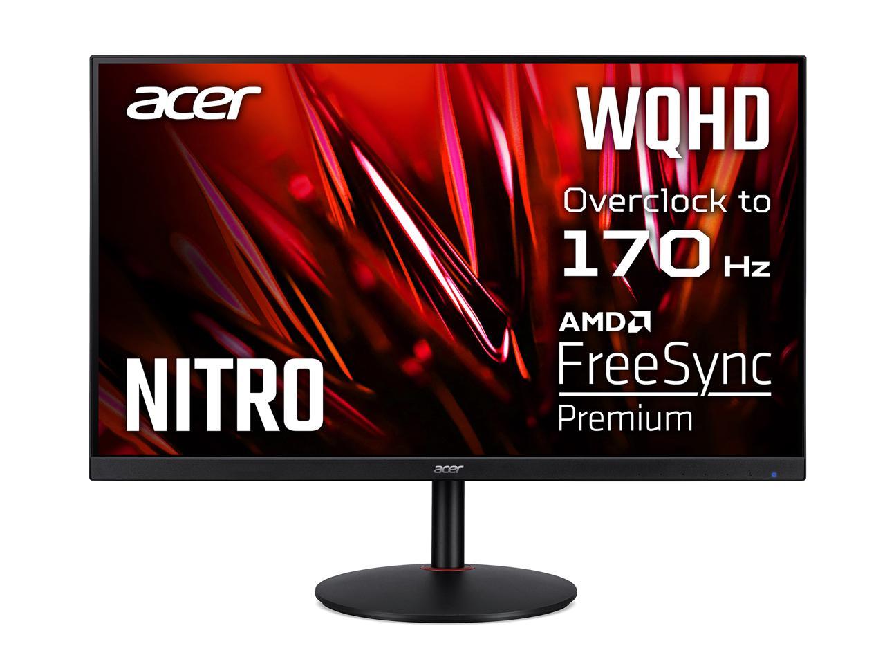 Acer Nitro XV320QU LVBMIIPHX 32â€? IPS 2560x1440 170Hz Refresh rate Up to 0.5ms response time AMD FreeSync Premium DCI-P3 90% TUV Eye safe certified Gaming Monitor, HDMIx2, DisplayPort, Speaker