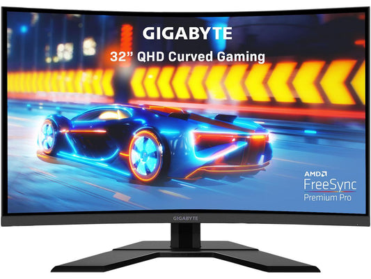 GIGABYTE G32QC 32" 165Hz 1440P Curved Gaming Monitor, 2560 x 1440 VA 1500R Display, 1ms(MPRT), 94% DCI-P3, VESA Display HDR400, FreeSync Premium Pro, 1x Display Port 1.2, 2x HDMI 2.0, 2x USB 3.0